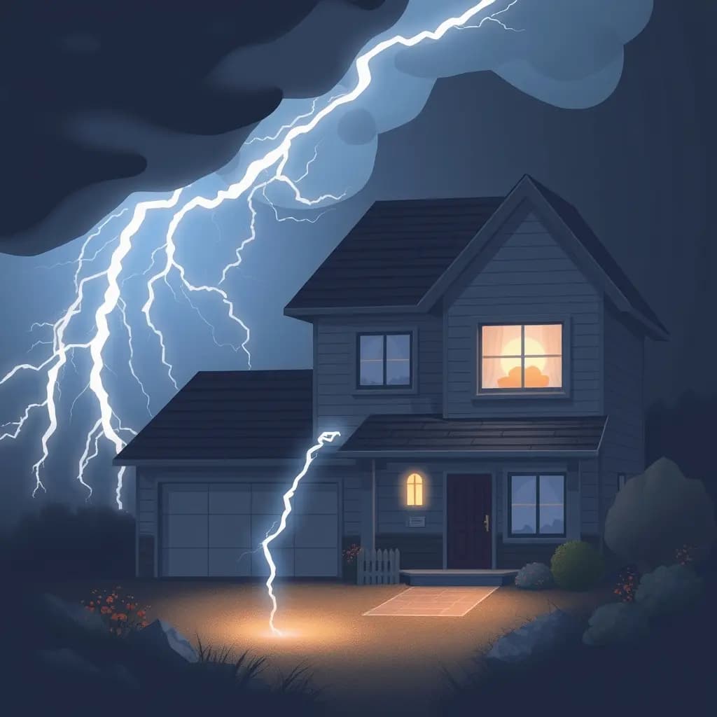 Dream illustration: Lightning striking your house