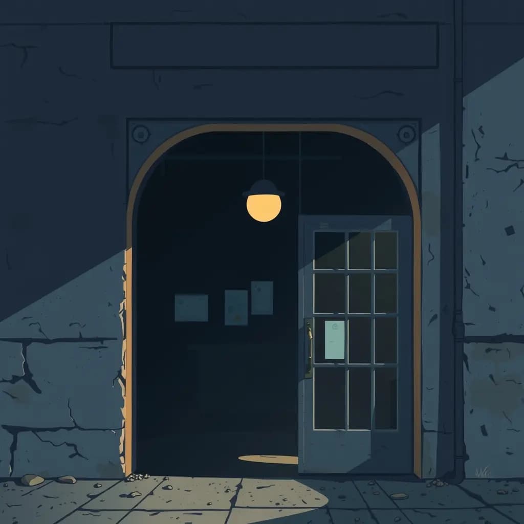 Dream illustration: Locked in abandoned storefront