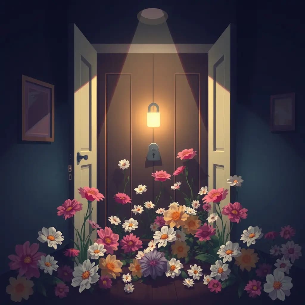 Dream illustration: Locked Room With Fresh Flowers