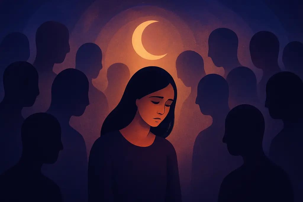 Dream illustration: Loneliness in a crowd