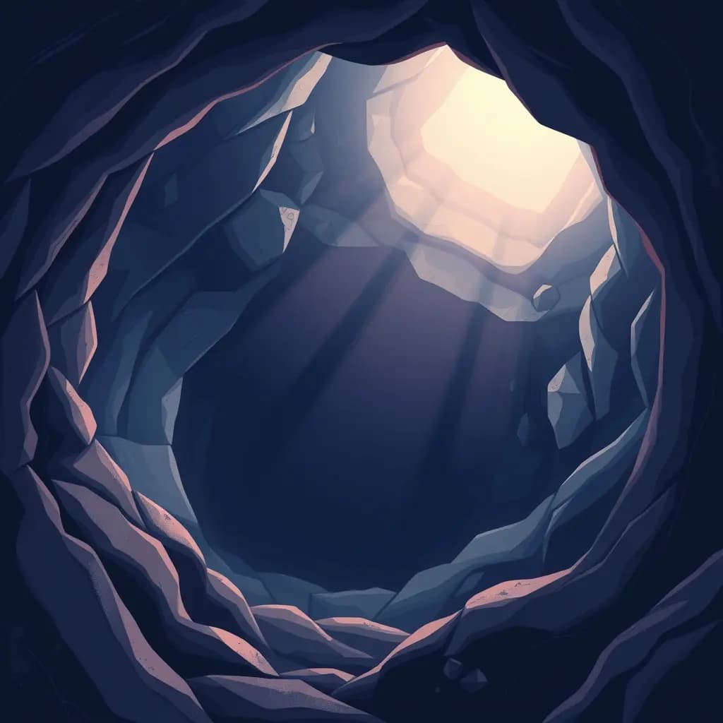 Dream illustration: Looking down into a deep well or sinkhole