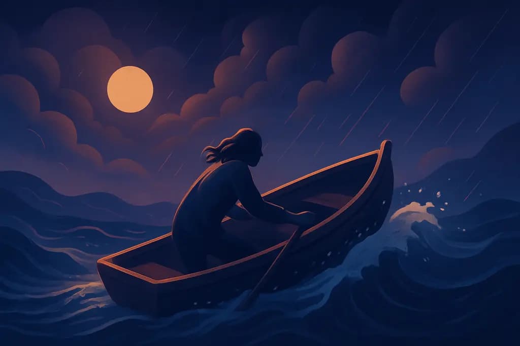 Dream illustration: Losing control of a boat