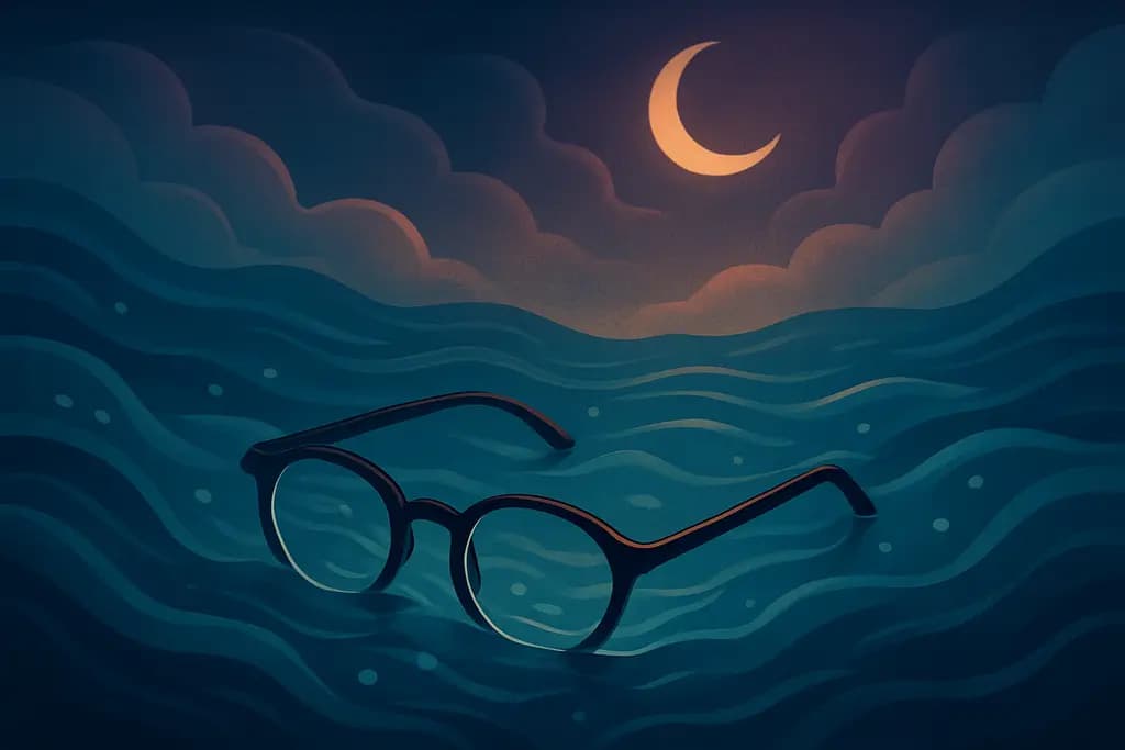 Dream illustration: lost eyeglasses in water dream