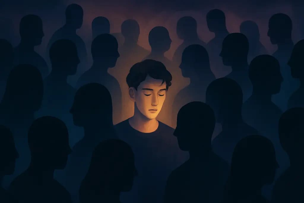 Dream illustration: Lost in a crowd