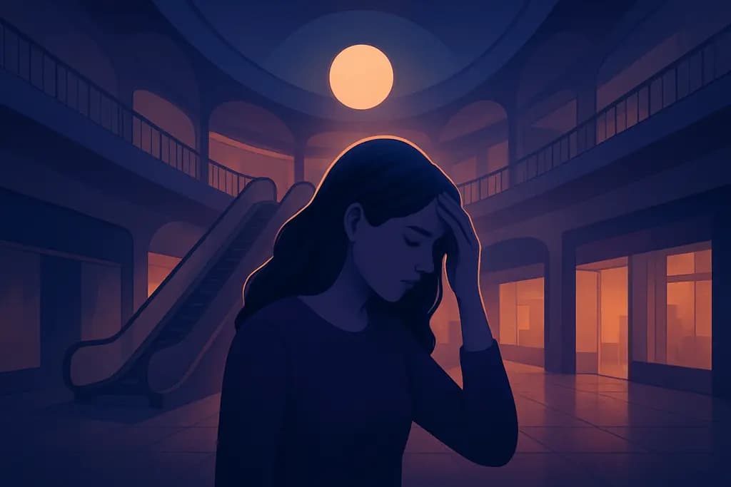 Dream illustration: Lost in a shopping mall