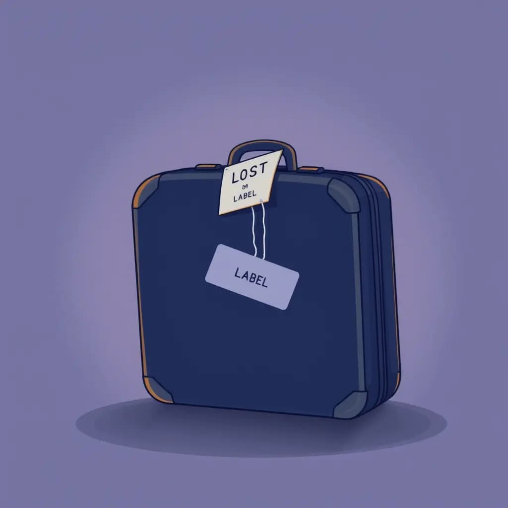 Dream illustration: Lost label on suitcase