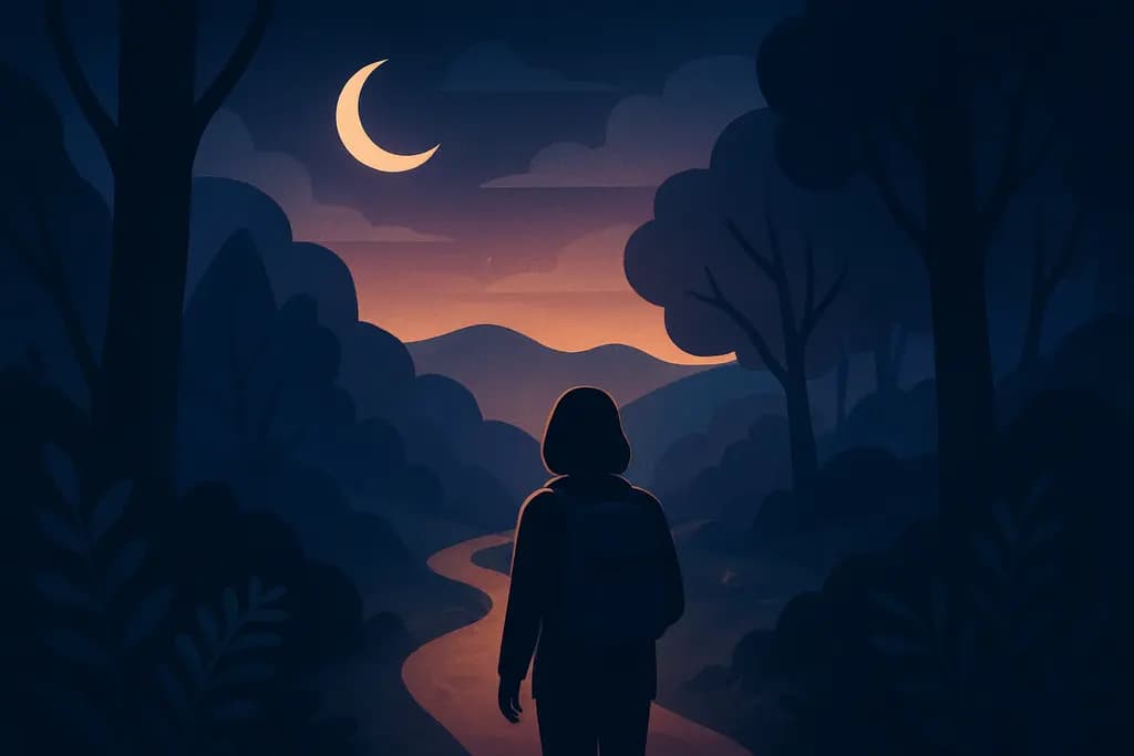 Dream illustration: Lost on a hiking trail