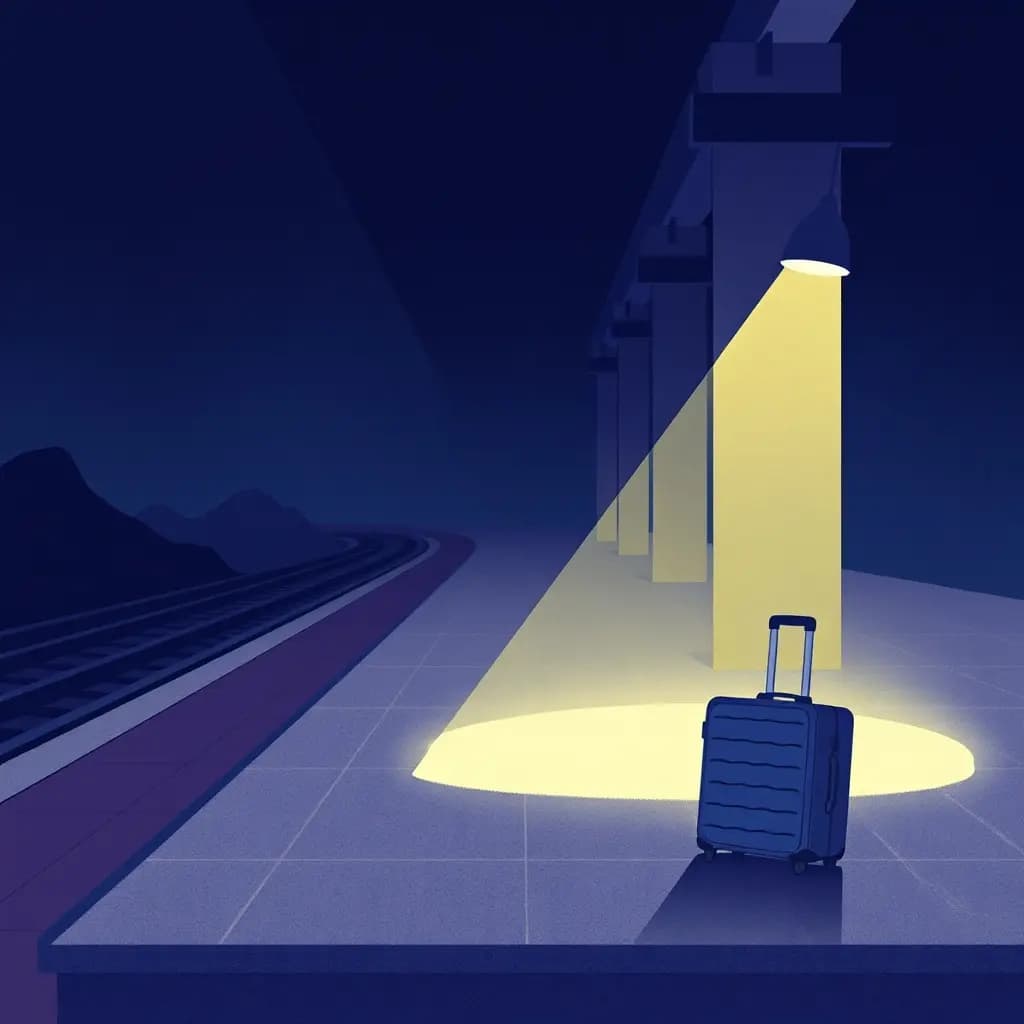 Dream illustration: Lost suitcase at station