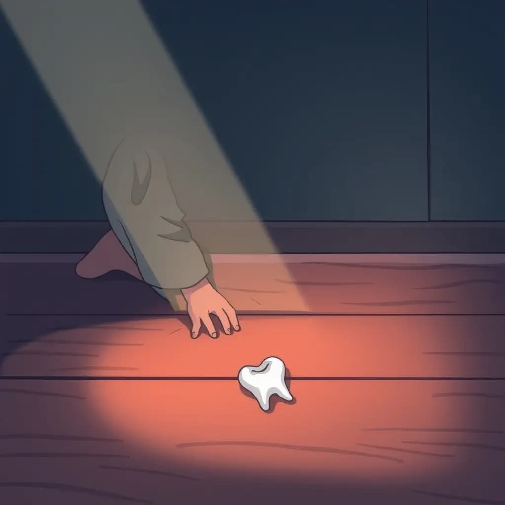 Dream illustration: Lost tooth under floorboard
