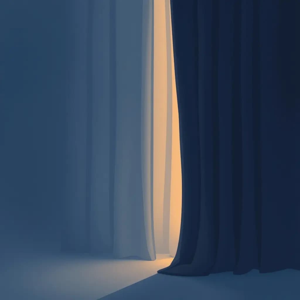 Dream illustration: Lost voice behind curtain