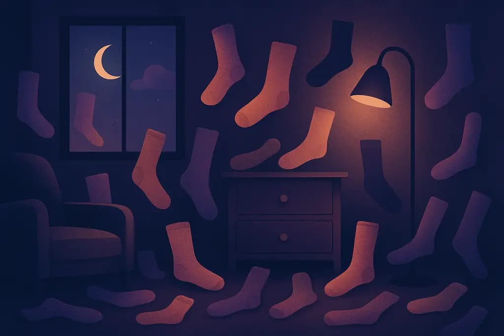 Dream illustration: lots of socks in my house dream