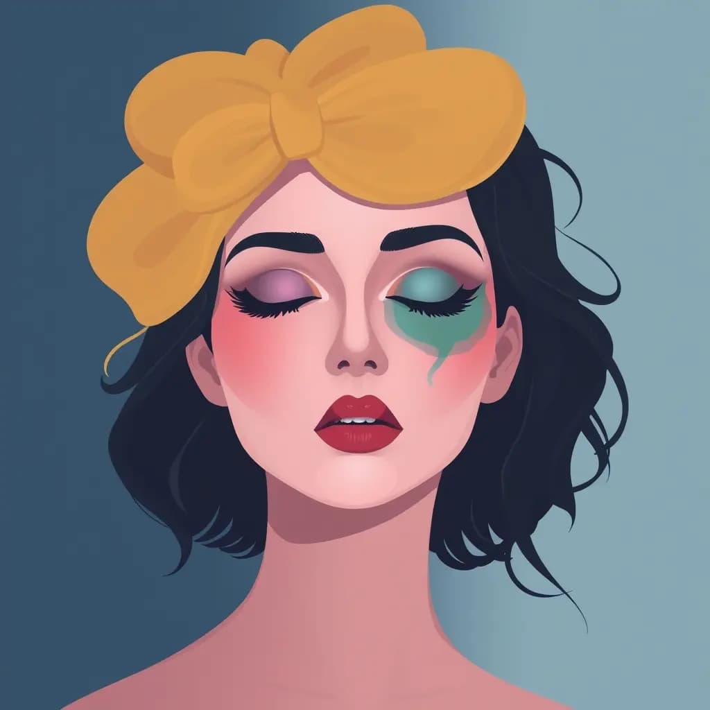 Dream illustration: Makeup painted on wrong face