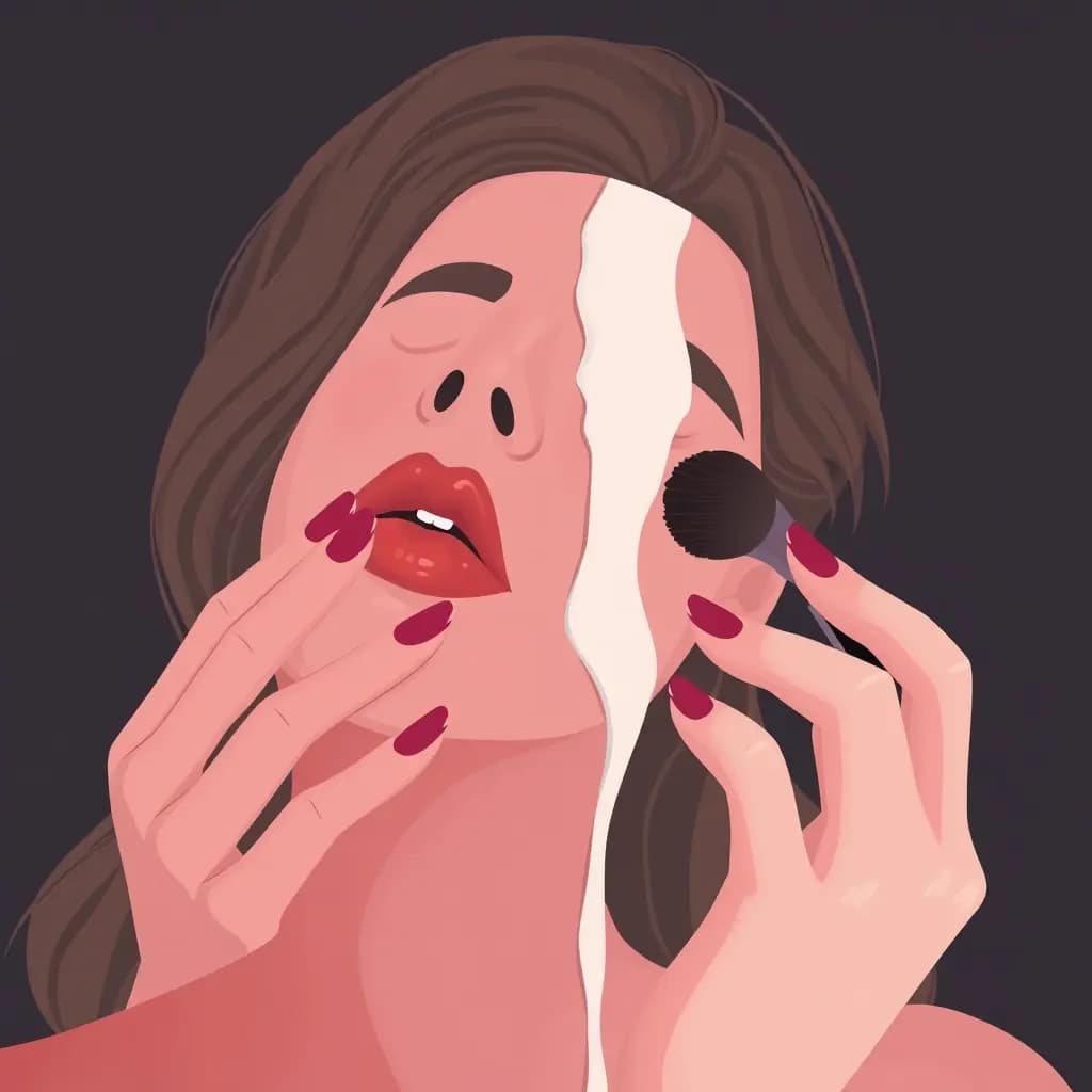 Dream illustration: Makeup runs down face