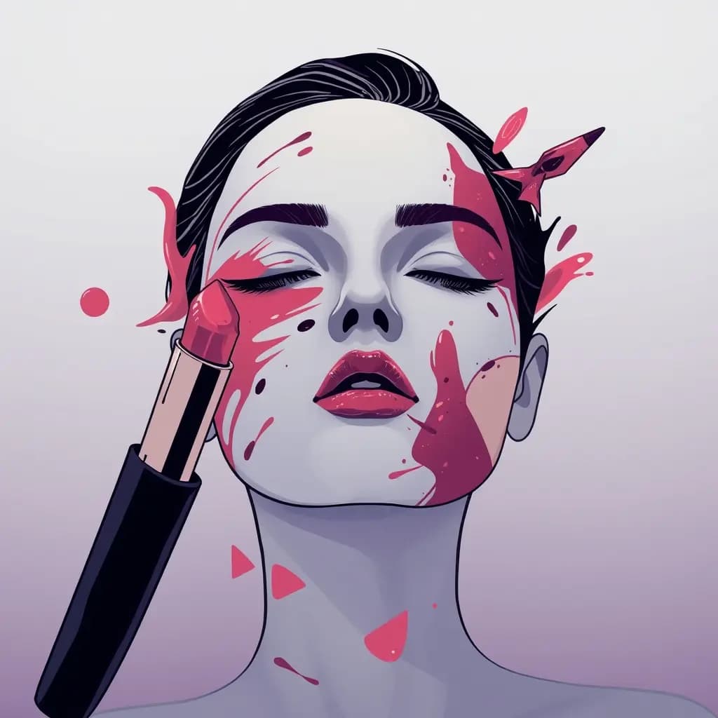 Dream illustration: Makeup smeared in patterns