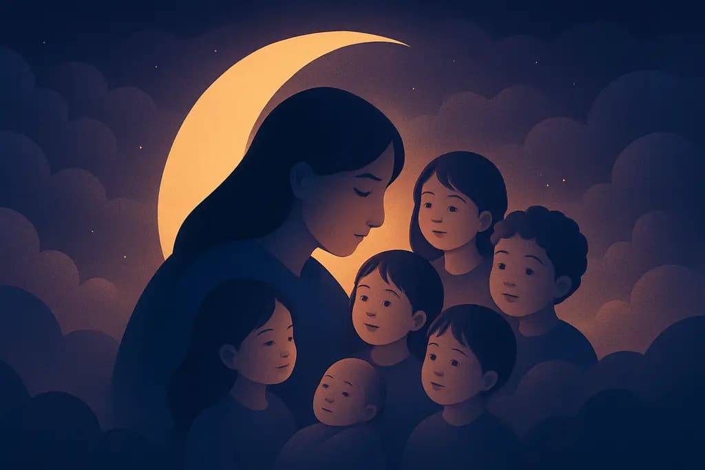 Dream illustration: many adopted children in a dream