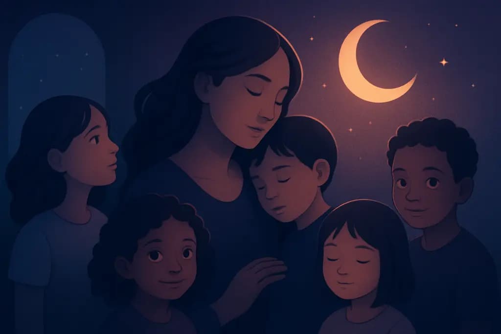 Dream illustration: many adopted children in dream