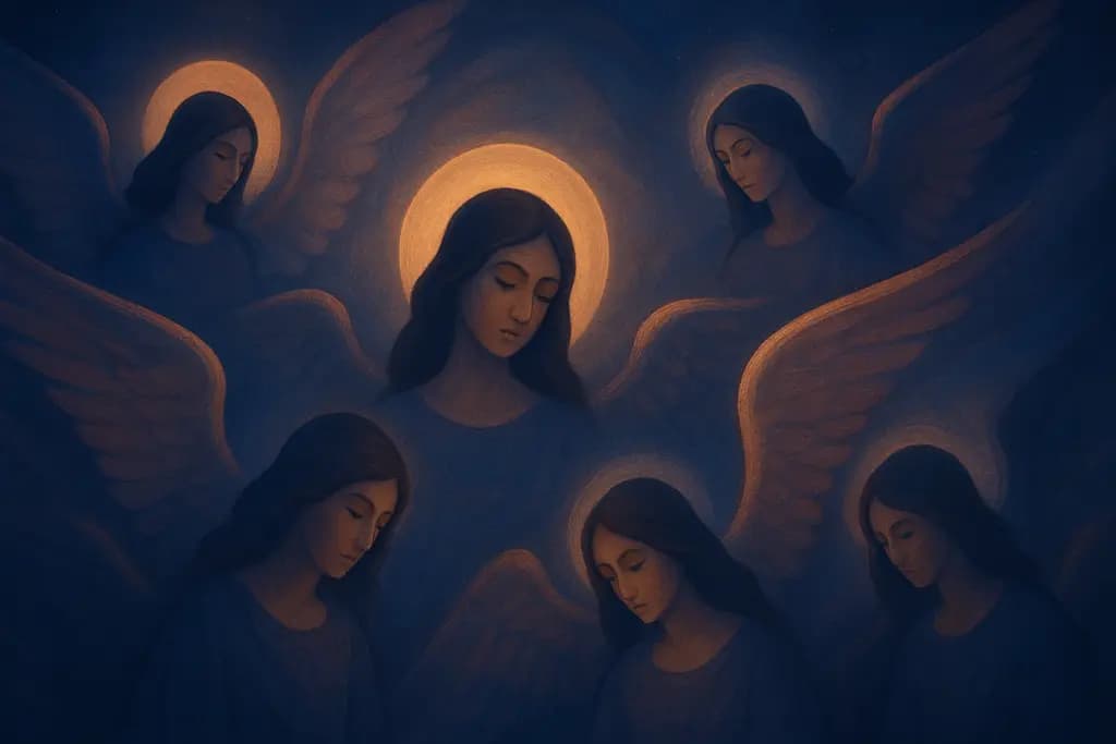 Dream illustration: many angels appearing in my dream