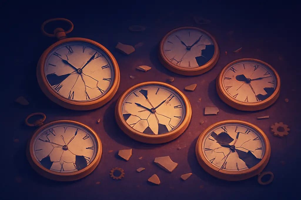 Dream illustration: many broken watches