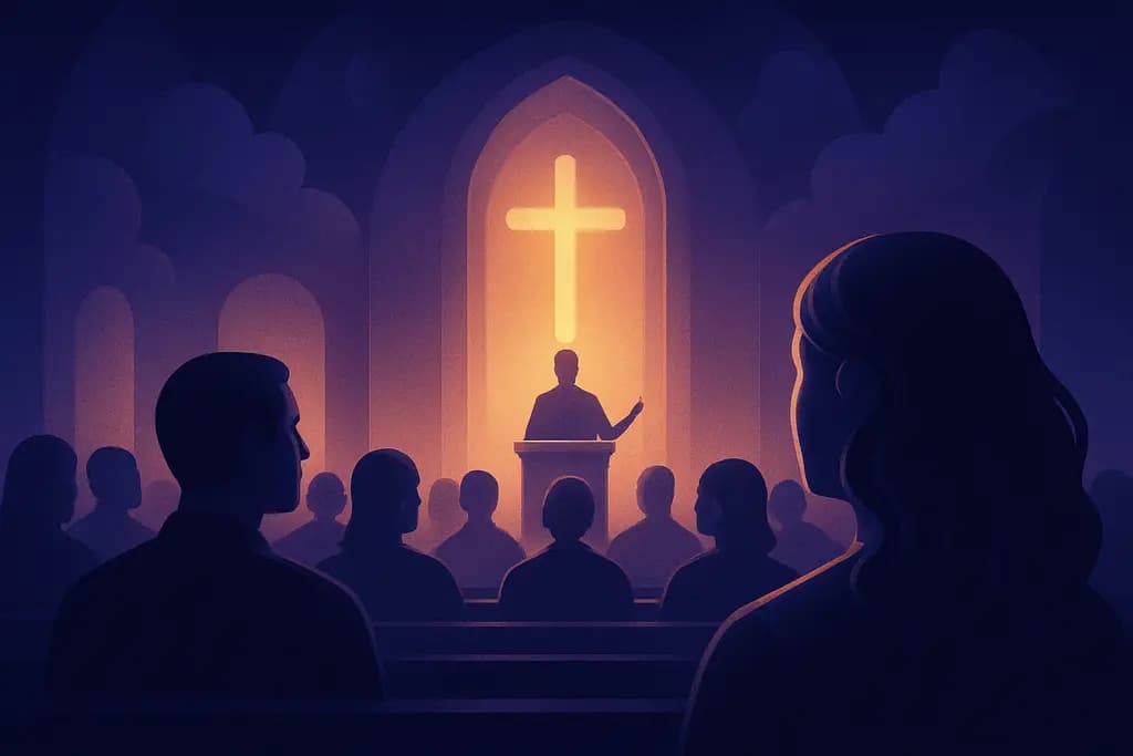 Dream illustration: many people at church service dream