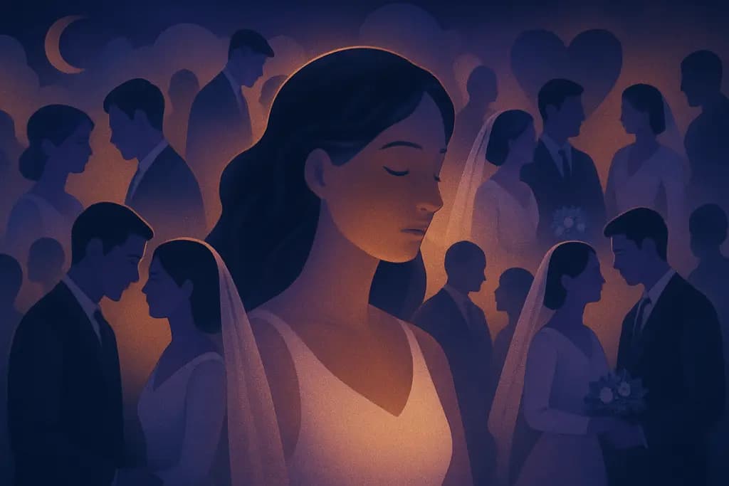 Dream illustration: many people getting married dream