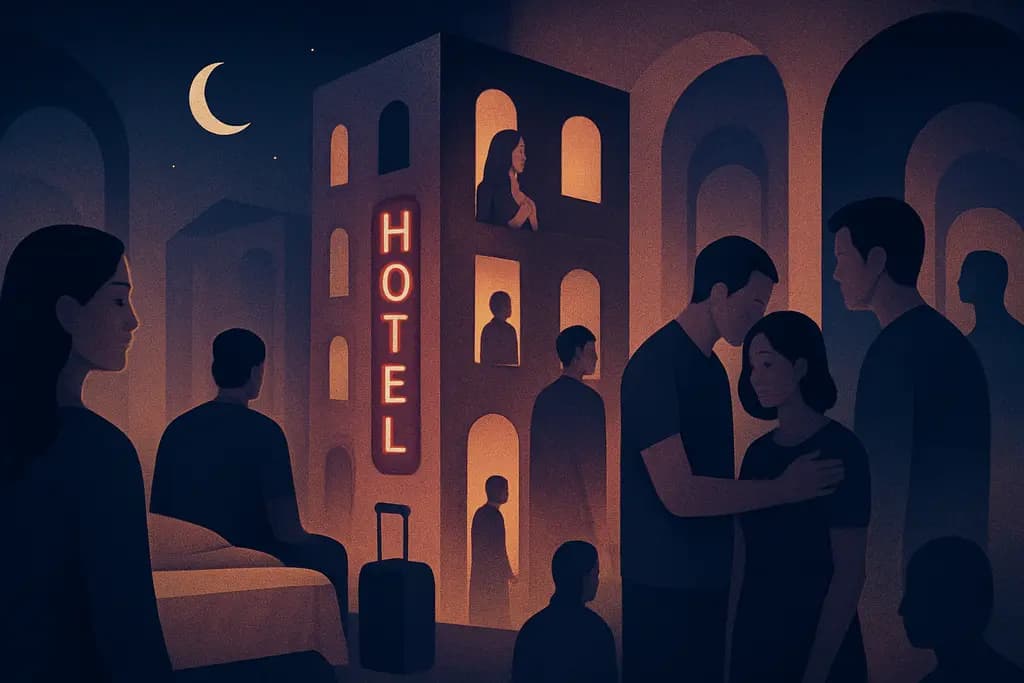 Dream illustration: many people staying in a hotel