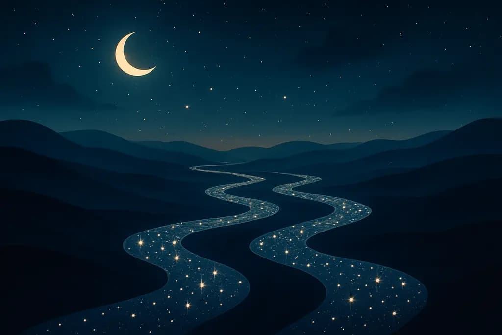 Dream illustration: many rivers made of stars
