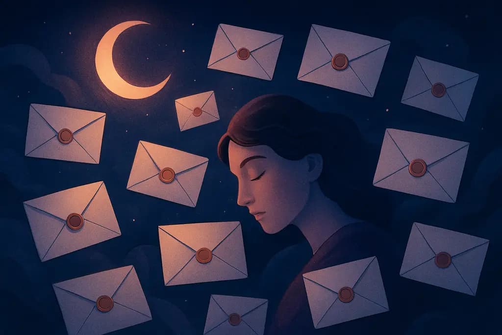 Dream illustration: many sealed envelopes dream
