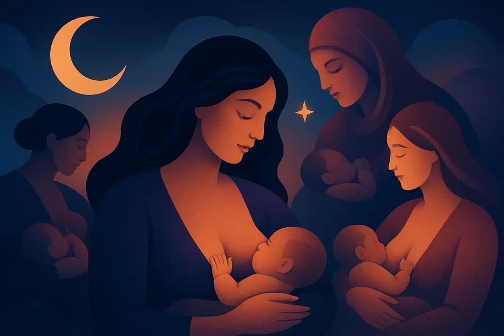 Dream illustration: many women breastfeeding dream meaning