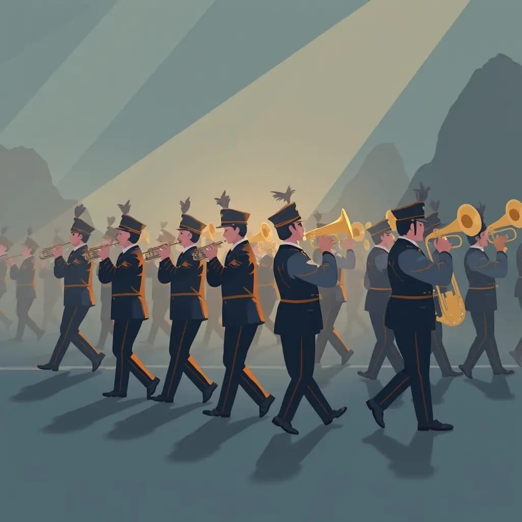 Dream illustration: Marching band plays backwards