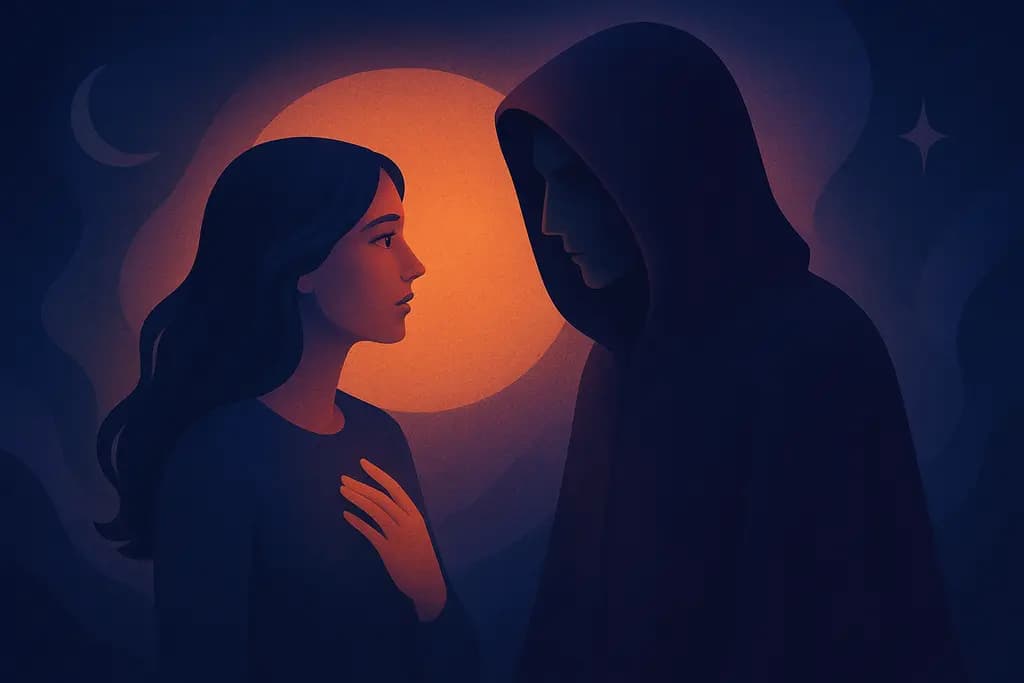 Dream illustration: Meeting a mysterious stranger who seems to know you