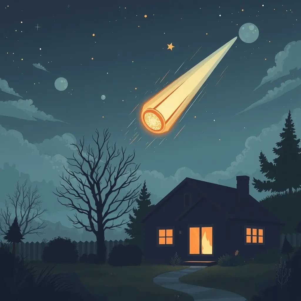 Dream illustration: Meteor crashes in backyard