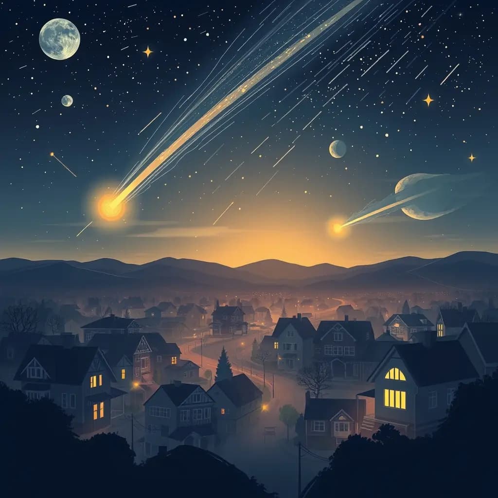 Dream illustration: Meteor shower hits town
