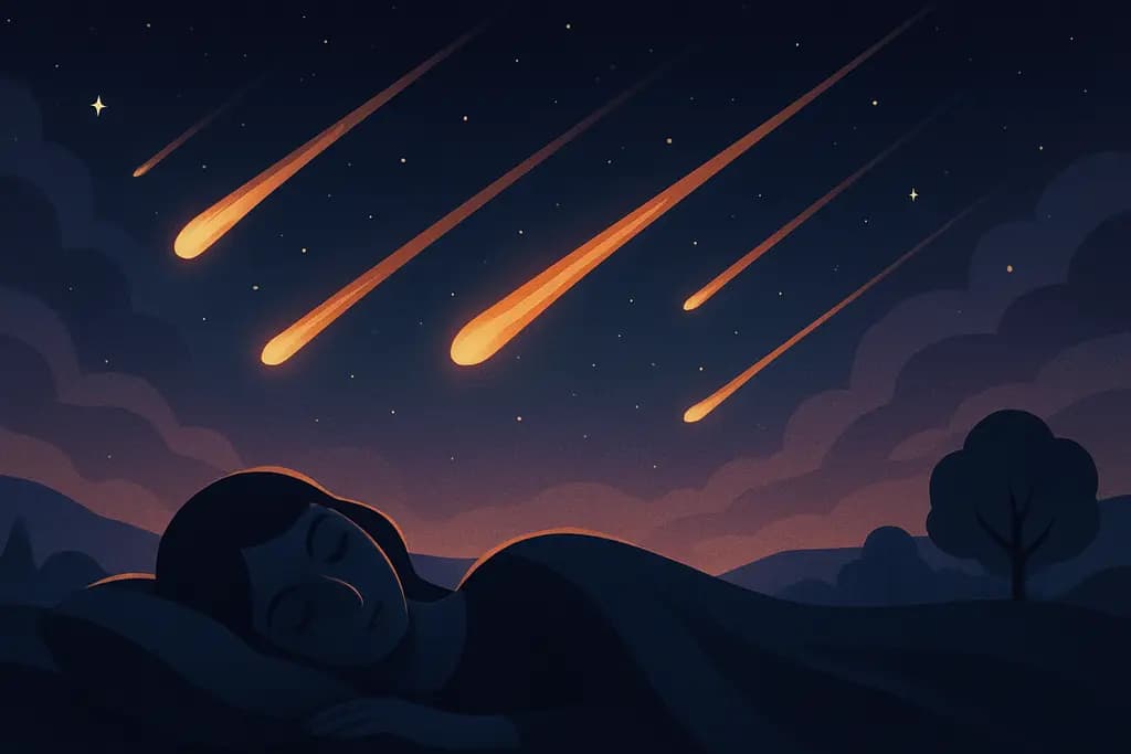 Dream illustration: Meteor shower in the sky