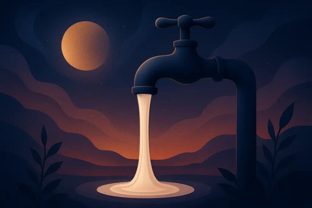 Dream illustration: Milk pouring from a tap
