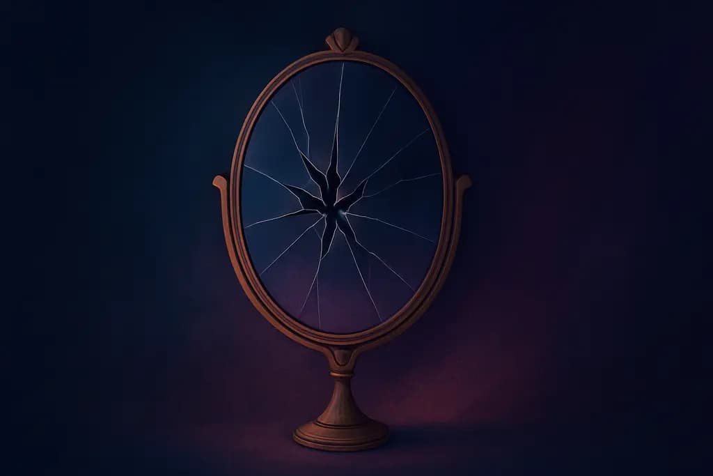Dream illustration: Mirror cracking on its own