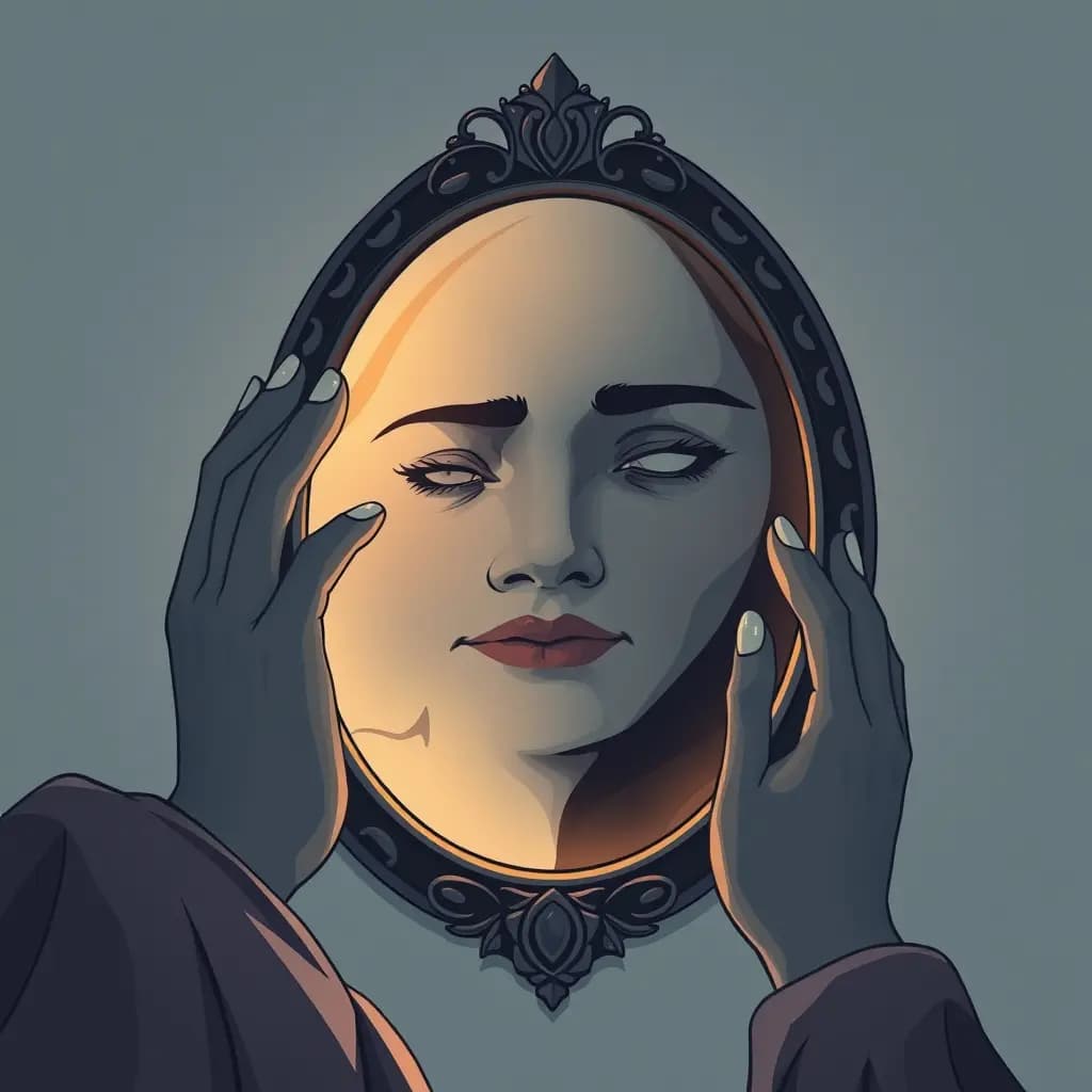 Dream illustration: Mirror reveals another face