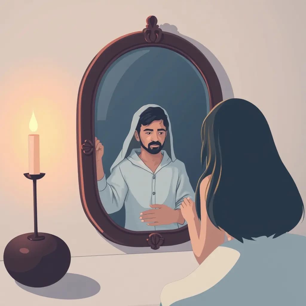 Dream illustration: Mirror shows a stranger