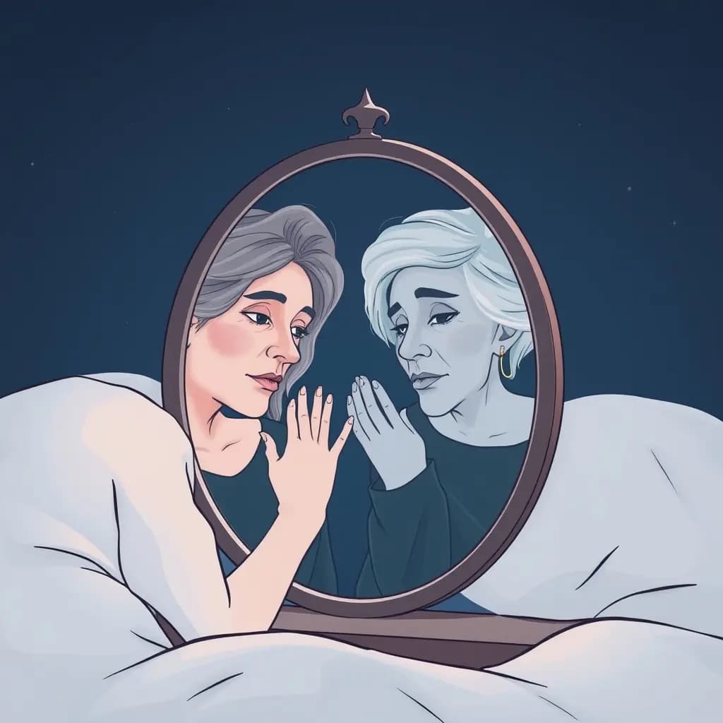 Dream illustration: Mirror shows different age