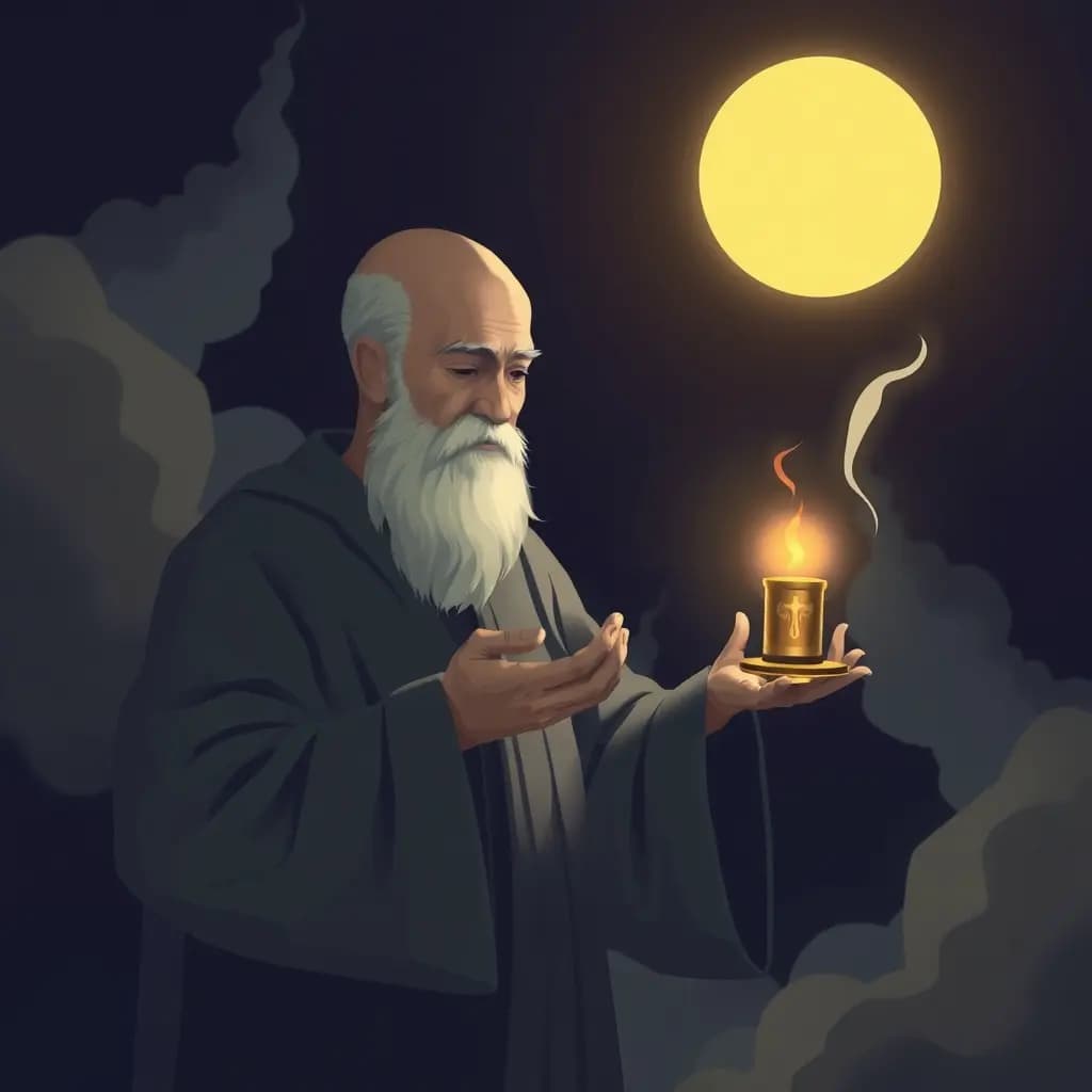 Dream illustration: Monk handing you relic