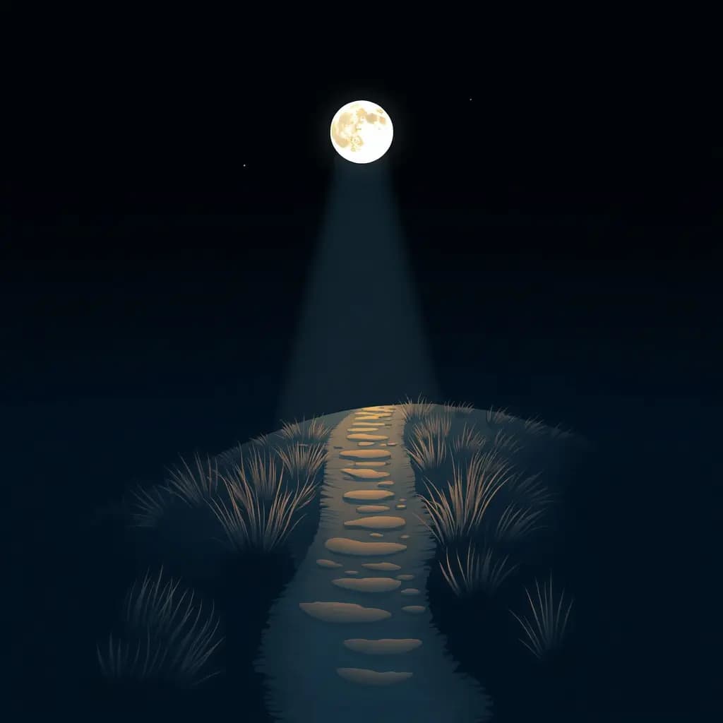 Dream illustration: Moonlight reveals hidden path