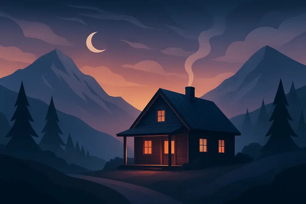 Dream illustration: Mountain cabin getaway