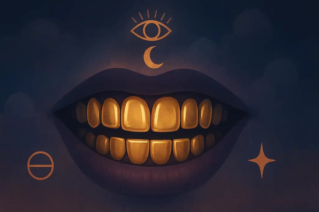 Dream illustration: Mouth made of metal or teeth of gold
