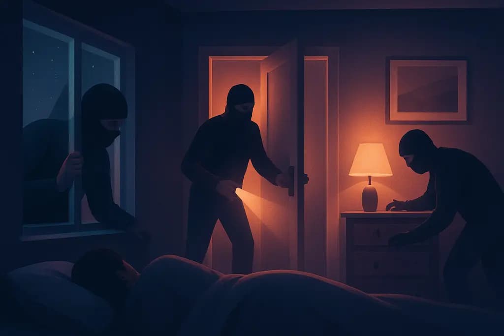 Dream illustration: multiple burglars breaking into my home dream