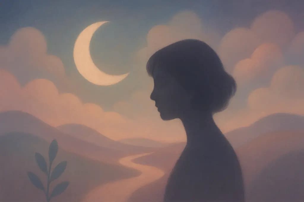Dream illustration: Muted pastel tones