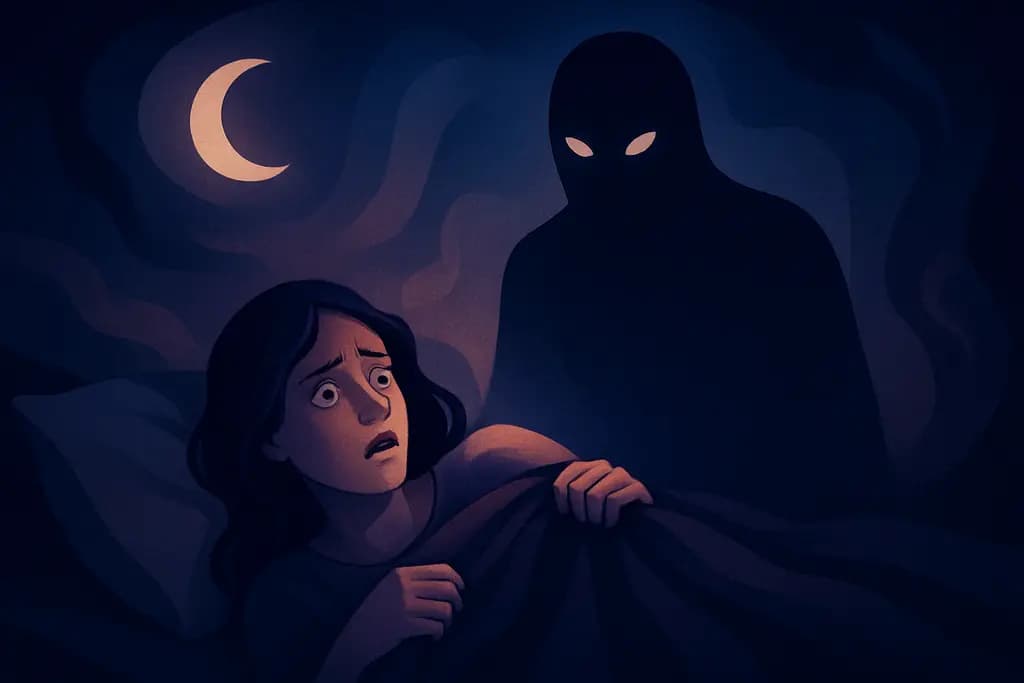 Dream illustration: Night terror with an unknown figure