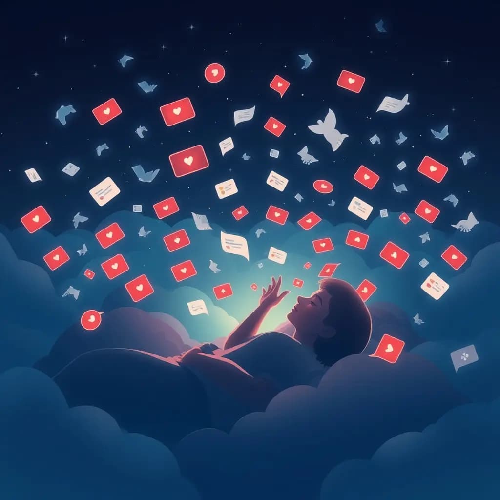Dream illustration: Notifications flooding endlessly
