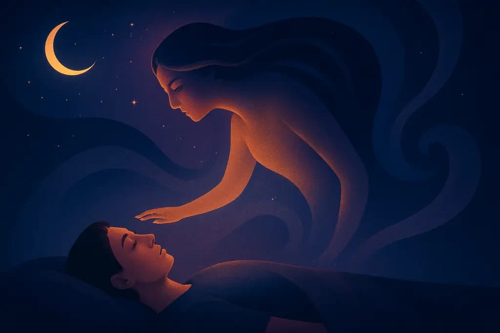 Dream illustration: Observing Yourself from Above (Out-of-Body Perspective)