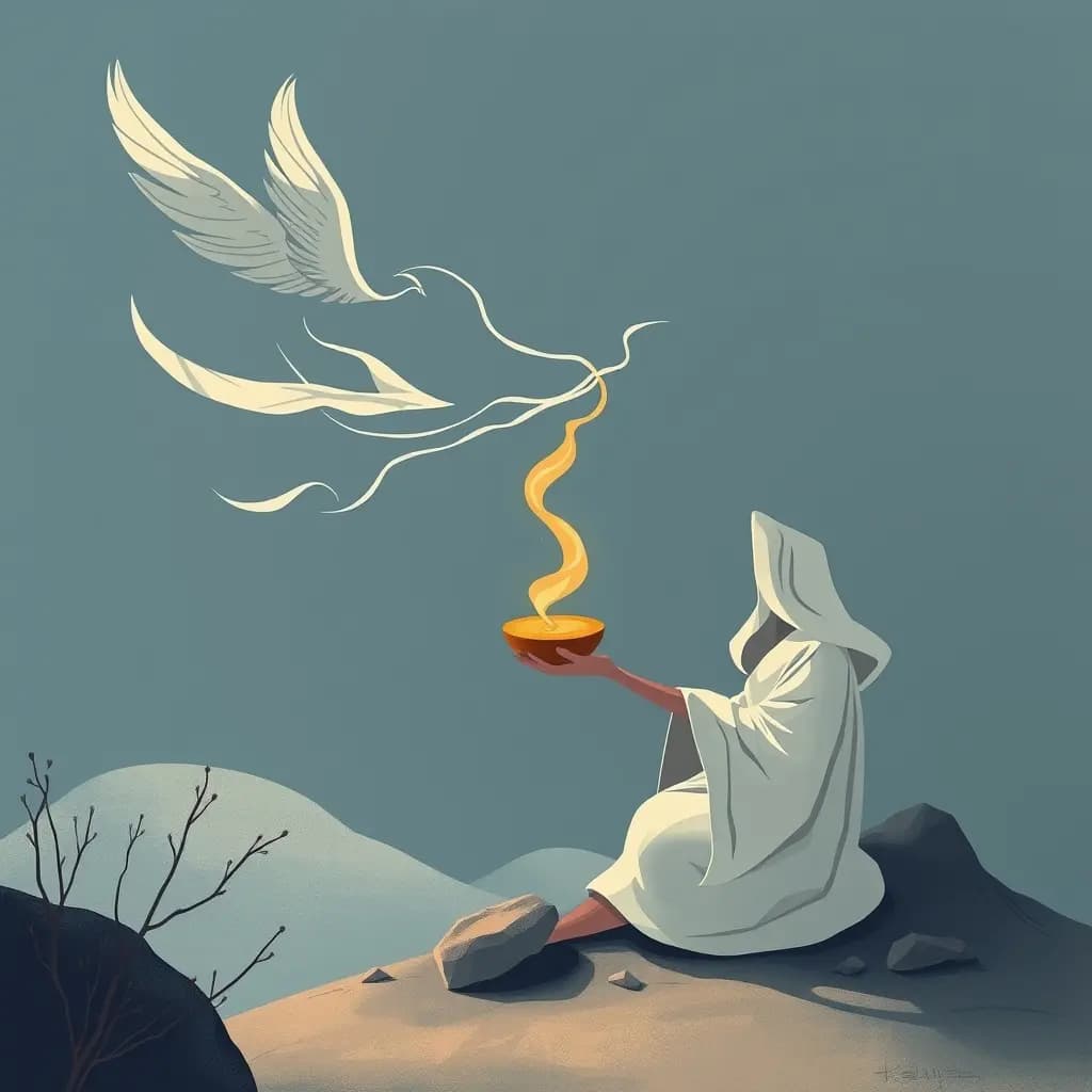 Dream illustration: Offering taken by wind