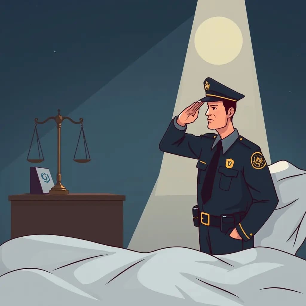 Dream illustration: Officer salutes you oddly
