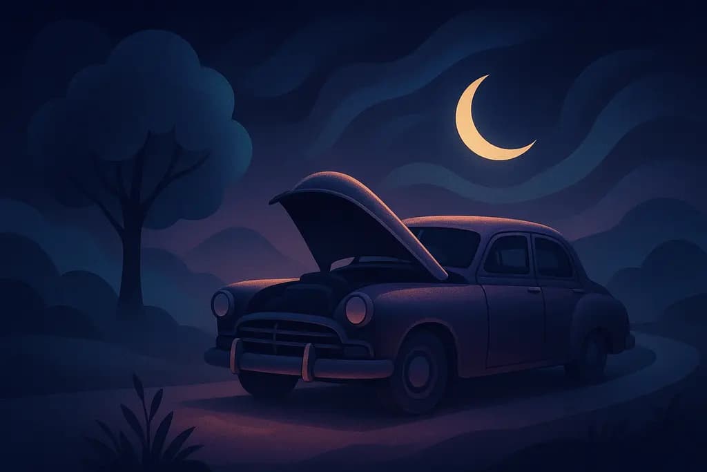 Dream illustration: Old car that won't start